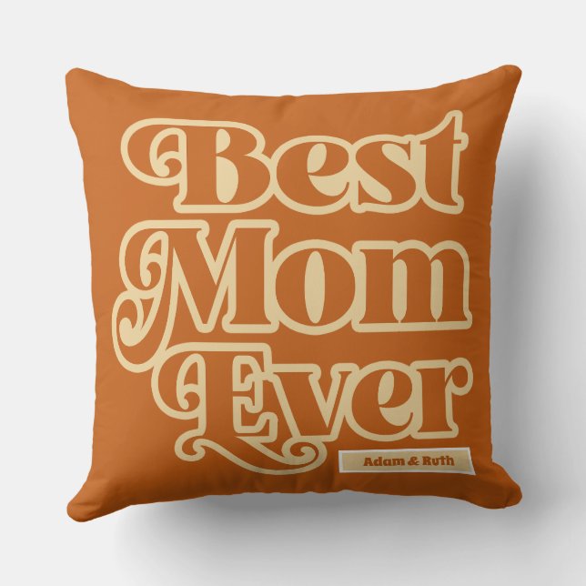 Boho Beste moeder ooit gepersonaliseerde Moederdag Kussen (Achterkant)