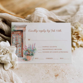 Boho bestemming bruiloft RSVP-kaart RSVP Kaartje