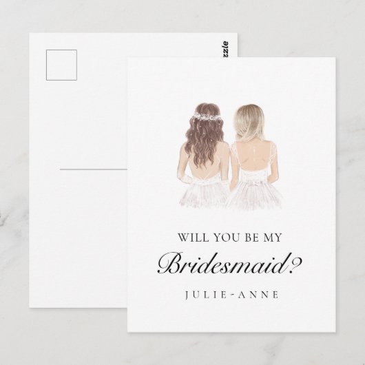 Boho Besties bruidsmeisje voorstel Briefkaart (Voorkant / Achterkant)