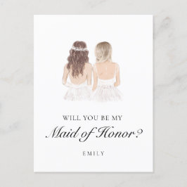 Boho Besties Maid of Honor Voorstel Briefkaart
