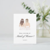 Boho Besties Maid of Honor Voorstel Briefkaart (Staand voorkant)