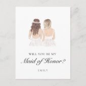 Boho Besties Maid of Honor Voorstel Briefkaart (Voorkant)