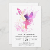 Boho betoverde fee verjaardag viering kaart (Voorkant / Achterkant)