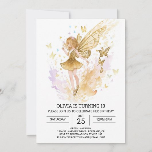 Boho betoverde fee verjaardag viering kaart (Voorkant)