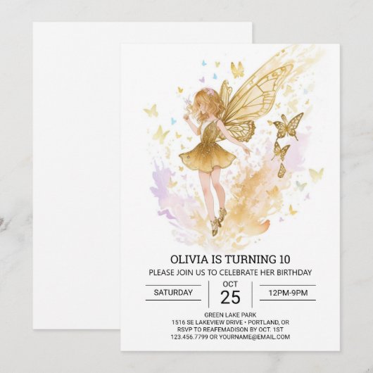 Boho betoverde fee verjaardag viering kaart (Voorkant / Achterkant)