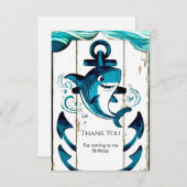 Boho betoverde nautische haai verjaardag bedankkaart (Voorkant / Achterkant)
