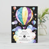 Boho betovering hete luchtballon verjaardag kaart (Staand voorkant)