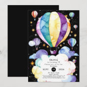 Boho betovering hete luchtballon verjaardag kaart (Voorkant / Achterkant)