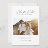 Boho Bewaar de datum | Foto Elegant Bewaar de datu Kaart (Voorkant)