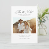 Boho Bewaar de datum | Foto Elegant Bewaar de datu Kaart (Staand voorkant)
