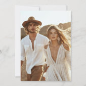 Boho Bewaar de datum | Foto Elegant Bewaar de datu Kaart (Achterkant)