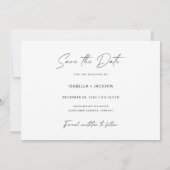 Boho Bewaar de datum, minimalistische foto Bewaar Kaart (Achterkant)