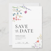 Boho bewaar de datum, Wildflower bewaar de datum Kaart (Voorkant)