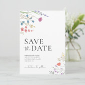 Boho bewaar de datum, Wildflower bewaar de datum Kaart (Staand voorkant)