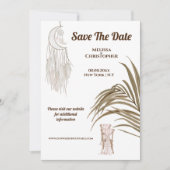 Boho bewaar droomjurk voor bruiloft save the date (Voorkant)