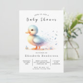 Boho Bewerkbare Eend Baby Shower Kaart (Staand voorkant)