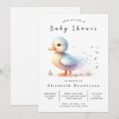 Boho Bewerkbare Eend Baby Shower Kaart (Voorkant / Achterkant)