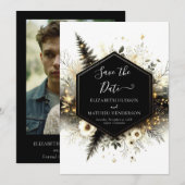 Boho bewerkbare Enchanted Forest Wedding Save The Date (Voorkant / Achterkant)