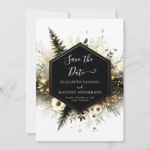 Boho bewerkbare Enchanted Forest Wedding Save The Date