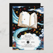 Boho Bibliotheek Eenvoudig Verhalenboek Verjaardag Kaart (Voorkant / Achterkant)