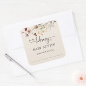 Boho-bibliotheeksticker Vierkante Sticker (Envelop)