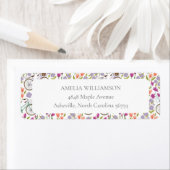  Boho Bicycle Bloemen Aangepast retouradres Etiket (Insitu)