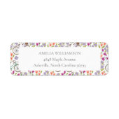 Boho Bicycle Bloemen Aangepast retouradres Etiket (Voorkant)