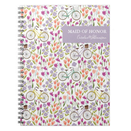  Boho Bicycle Floral - Aangepast parlementslid Notitieboek