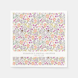  Boho Bicycle Floral - Aangepast Vrijgezellenfeest Servet