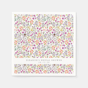  Boho Bicycle Floral - Aangepast Vrijgezellenfeest Servet