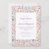 Boho Bicycle Floral Script Chic Couples Shower Kaart (Voorkant)