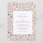 Boho Bicycle Floral Script Chic Vrijgezellenfeest Kaart (Voorkant / Achterkant)