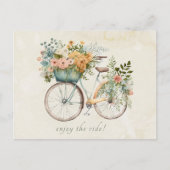 Boho Bicycle met Bloemenmand Briefkaart (Voorkant)