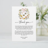 Boho Bijen- & Wildebloem Baby Shower Bedankkaart (Staand voorkant)