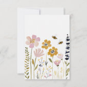 Boho Bijen- & Wildebloem Baby Shower Bedankkaart (Achterkant)