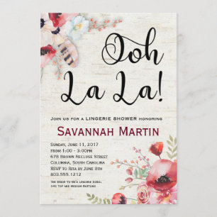 Boho Birch Lingerie Shower Invitation 5x7 Kaart