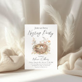 Boho Bird Feather Your Nest Baby Shower Kaart