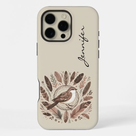 Boho Bird Indian Feather iPhone / iPad case Hoesje (Achterkant)