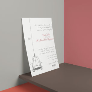 Boho Birdcage Rood Wedding Invitaties Kaart