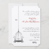  Boho Birdcage Rood Wedding Invitaties Kaart (Voorkant)