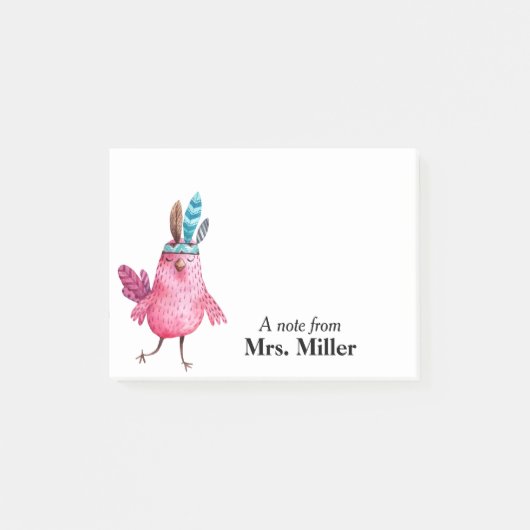Boho Birdie Personalized Post-it® Notes (Voorkant)