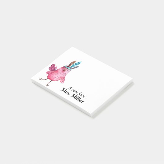 Boho Birdie Personalized Post-it® Notes (Schuin)