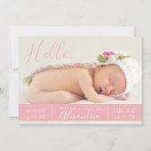 Boho Birth Announcement Hallo ontmoet nieuwe babyp Aankondiging (Voorkant)
