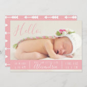 Boho Birth Announcement Hallo ontmoet nieuwe babyp Aankondiging (Voorkant / Achterkant)