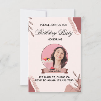 Boho Birthday Invite Kaart