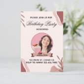 Boho Birthday Invite Kaart (Staand voorkant)