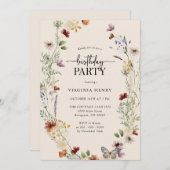 Boho Birthday Party Kaart (Voorkant / Achterkant)