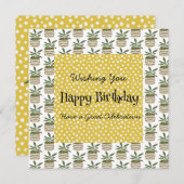 Boho Birthday Planten Stippen Gold Sage Green (Voorkant / Achterkant)