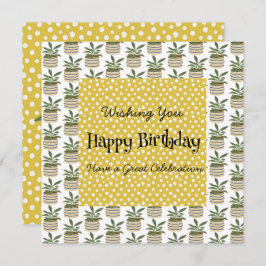 Boho Birthday Planten Stippen Gold Sage Green