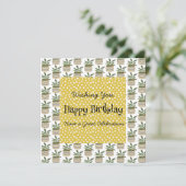 Boho Birthday Planten Stippen Gold Sage Green (Staand voorkant)